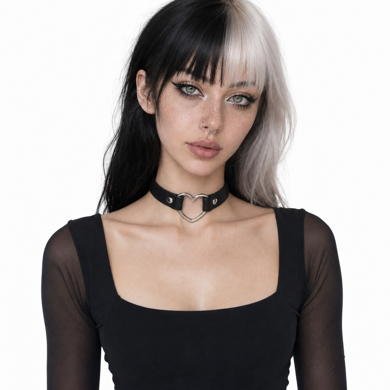 Choker z Metalowym Sercem „Heartbound”