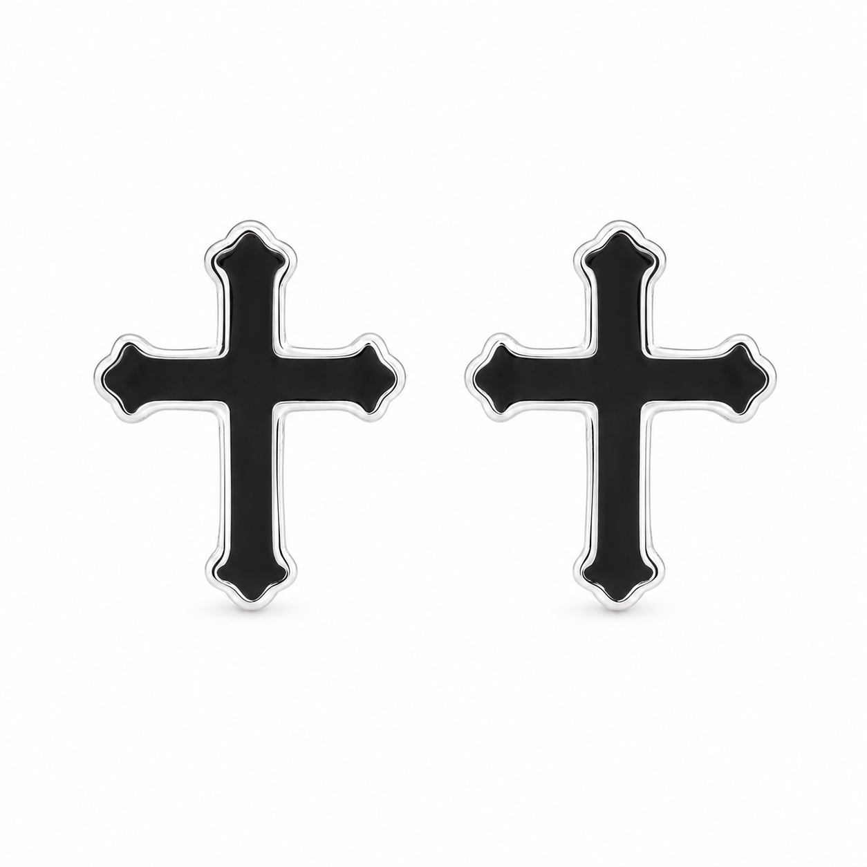 Gotyckie Kolczyki z Czarnym Krzyżem „Black Relic”